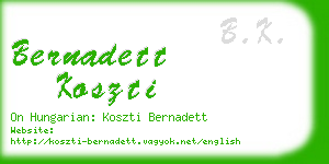 bernadett koszti business card